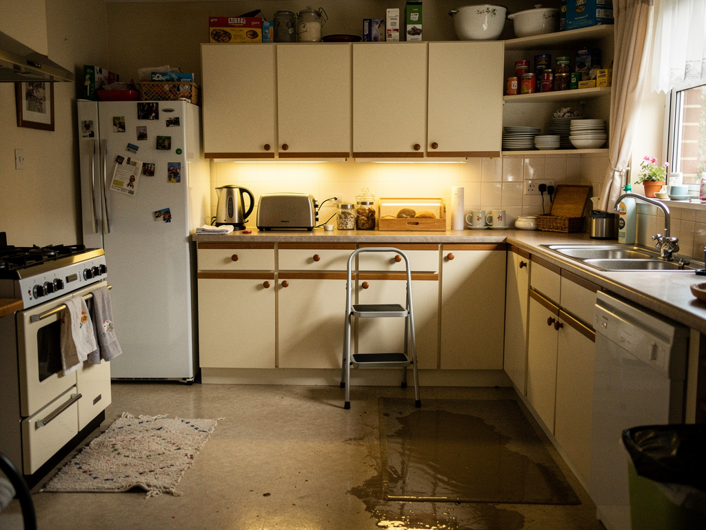 Typical elderly persons kitchen showing multiple safety hazards identified by 360 Home Check